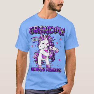 Grandma of the Birthday Princess Flossing Unicorn T-Shirt