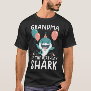 Grandma of the birthday shark shirt birthday famil