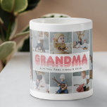 Grandma Photo Collage Kaffeetasse<br><div class="desc">Cute grandmother photo mug featuring 8 family pictures for you to replace with your own,  the title "grandma",  and the grandchildrens names.</div>