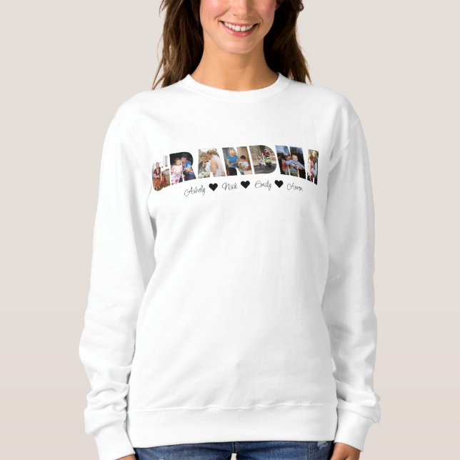 Grandma Photo Collage Sweatshirt 7 Photos (Devant)