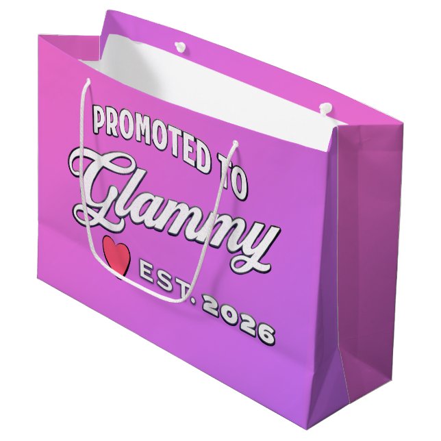 Grandma Promotion For New Baby In 2026 Große Geschenktüte (Vorderseite Schrägansicht)