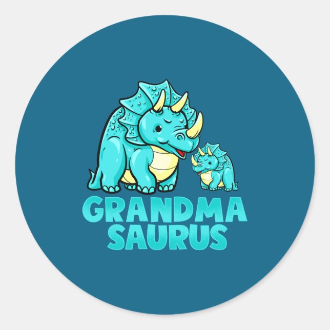 Grandma Saurus Funny Grandmasaurus Dinosaur  Runder Aufkleber (Vorderseite)
