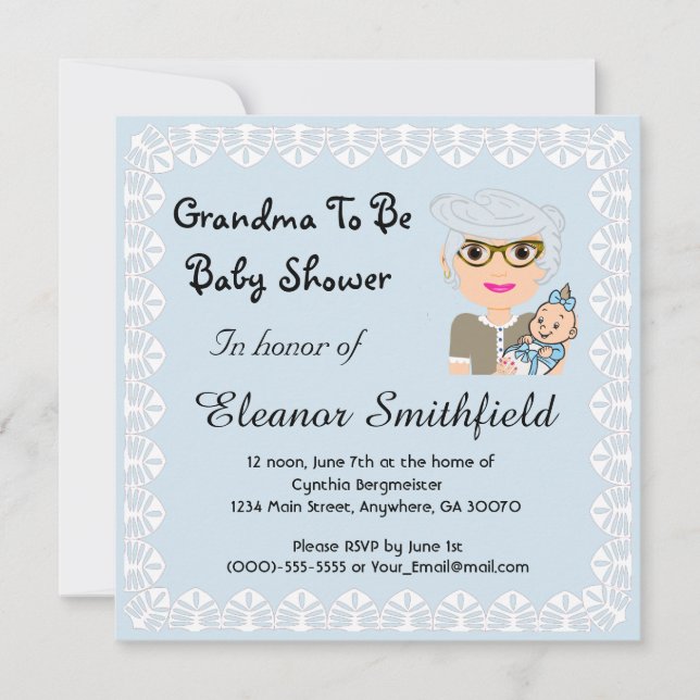 GrandMa sera Baby shower Invitation (Devant)