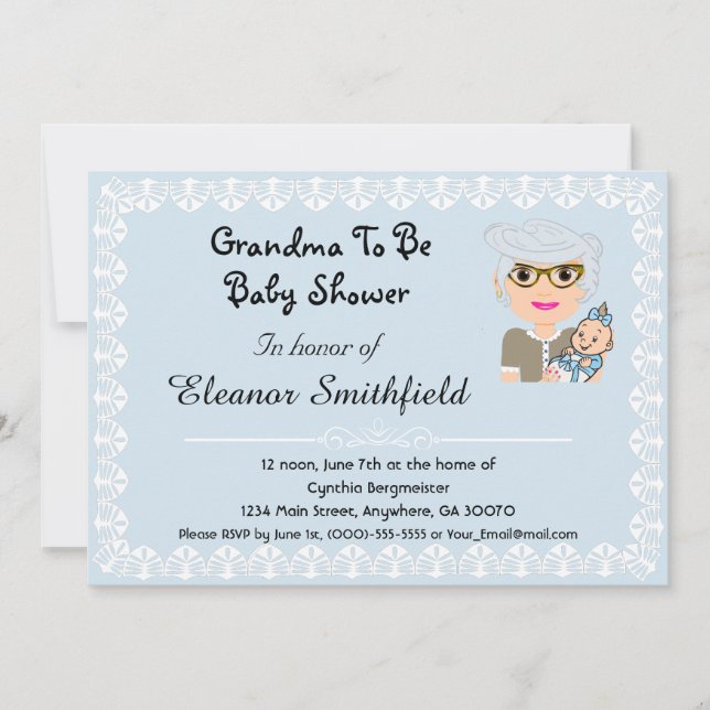 GrandMa sera une invitation Baby shower (Devant)