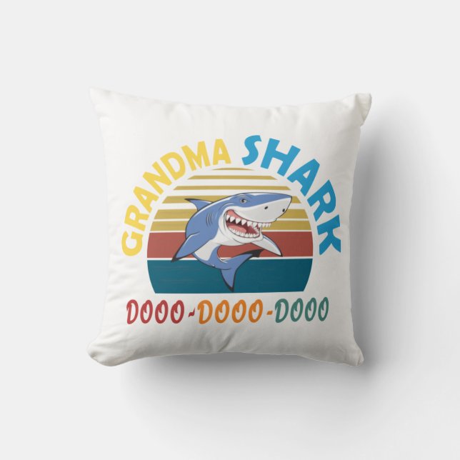 Grandma Shark doo dooo dooo Kissen (Vorderseite)