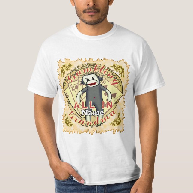 Grandma Sock Monkey poker T-Shirt (Vorderseite)