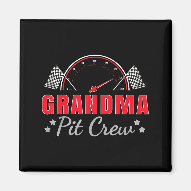 Grandma T Crew Race Car Driver Birthday Party Raci Magnet (Vorne)