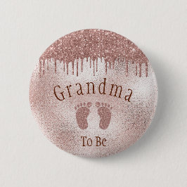 Grandma To Be Baby Shower Pink Girl Baby Feet Button