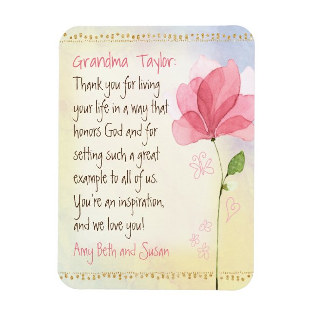 Grandma Tribute Custom Keepsake Magnet (Vertikal)