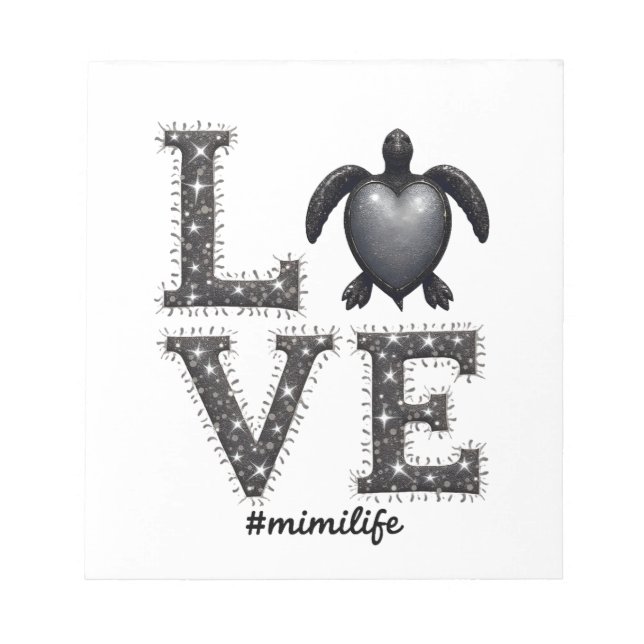 Grandma Turtle - Love Mimi Life Sea Turtle, Mimi T Notizblock (Vorderseite)