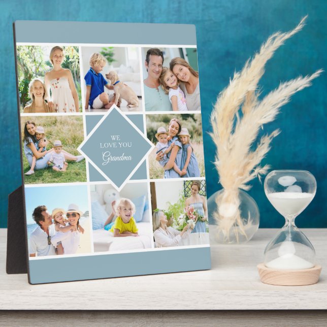 Grandma We Love You 8 Photo Collage Plaque (Côté)