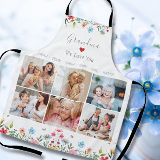 GRANDMA WIR LIEBE IHNEN Ihren Namen Foto Collage S Schürze