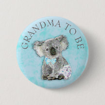GRANDMA zum Baby Duschknopf Koala Bären Thema