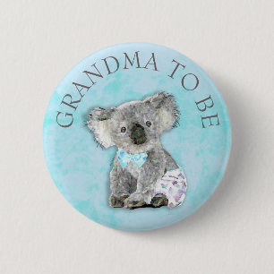 GRANDMA zum Baby Duschknopf Koala Bären Thema Button