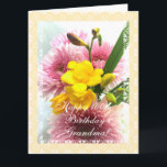 Grandma's 100th birthday flowers (change age) karte<br><div class="desc">Birthday Greeting card with lace frame and photo of roses on beige background. Personalize your message! Tarjeta postal  en ingles con una foto de roses para el cumples de una abuela. Personalize su mensaje! (puede replazar el texto escrito) Photography by Maria Santos (Lusinhas do Sul)</div>