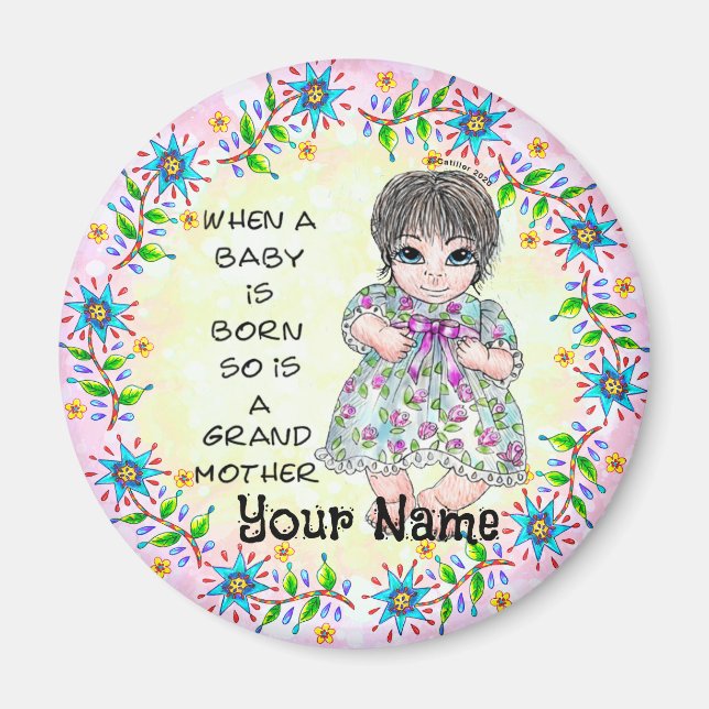 Grandmas Baby Girl  Magnet (Vorne)