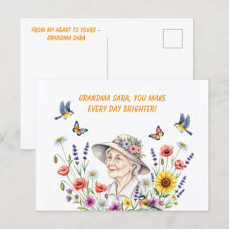 Grandmas Blumengrußkarte Postkarte