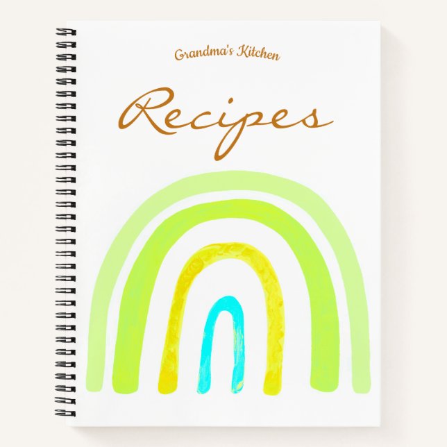 Grandma's Boho Kitchen Recipes Notebook Notizbuch (Vorderseite)