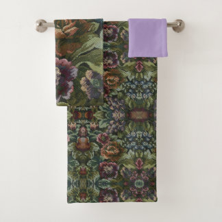 Grandma's Comfy Vintage Floral version 2 Dopp Kit Badhandtuch Set
