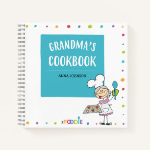  GRANDMA'S COOKBOOK Personalisiertes leeres Rezept Notizbuch