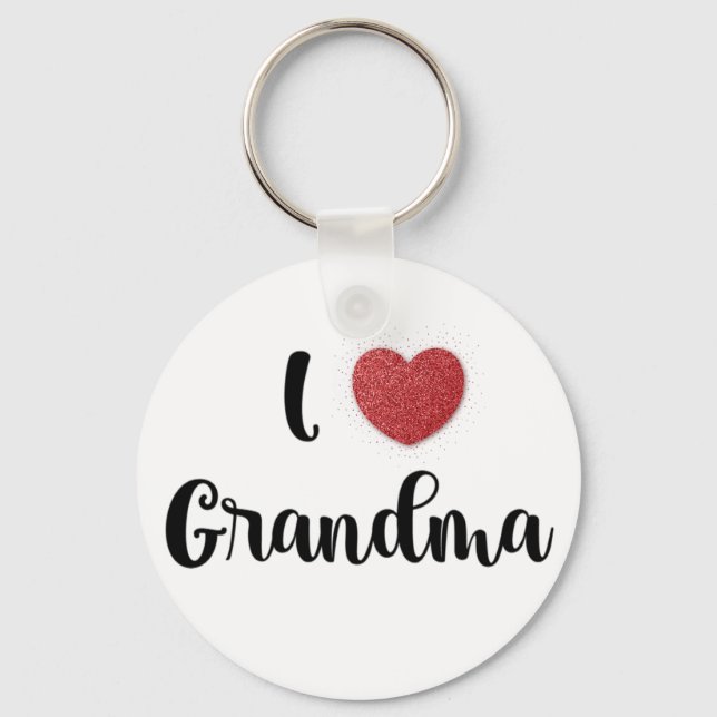 Grandma's Day I Love Grandma Heart Explosion Gift  Schlüsselanhänger (Vorderseite)