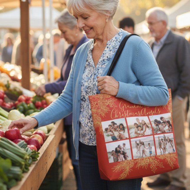 Grandma's Elegant Custom Christmas Photo Collage Tasche (Von Creator hochgeladen)