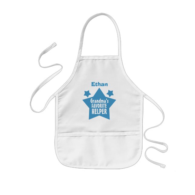 GRANDMAs Favoritenhelfer mit Name mit STARS V09 Kinderschürze (Vorne)
