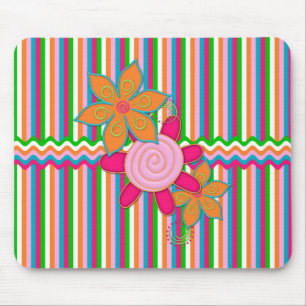 Grandmas Garden Streifen Mousepad