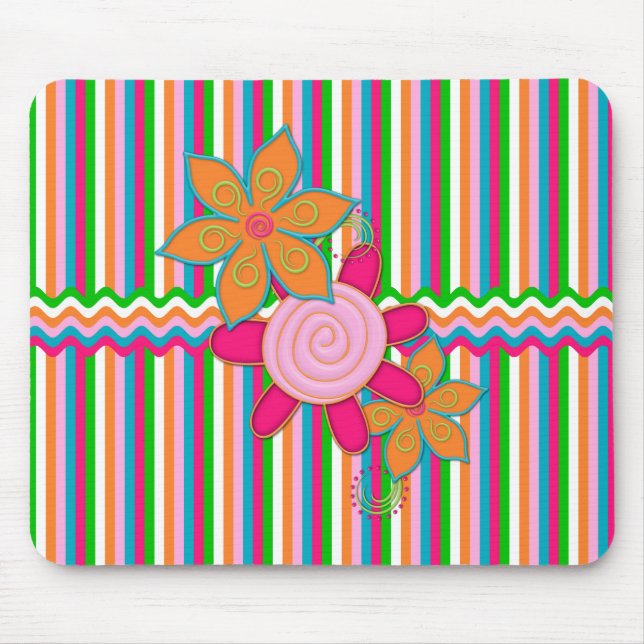 Grandmas Garden Streifen Mousepad (Vorne)