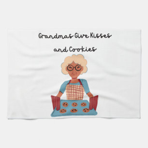 Grandmas geben Küsse und Kekse Geschirrtuch