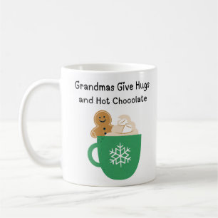 Grandmas geben Schläger und heiße Schokolade Kaffeetasse