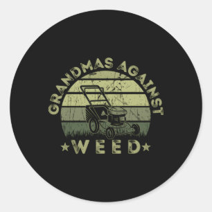Grandmas gegen das Rasenmähen Runder Aufkleber