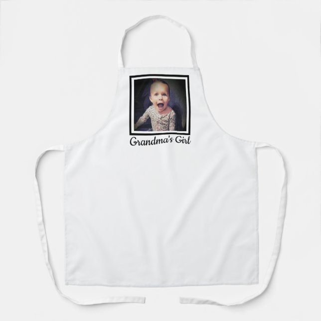 Grandmas Girl Custom Foto Cooking Schürze (Vorderseite)