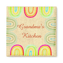 Grandma's Kitchen Folk Rainbow Pattern
