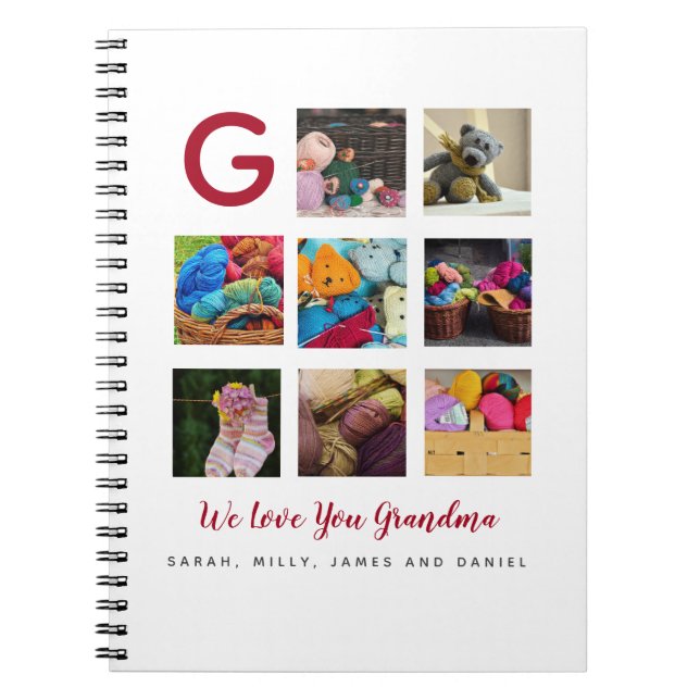 Grandmas Knitting Journal ADD Eigene Fotos und Tex Notizblock (Vorderseite)