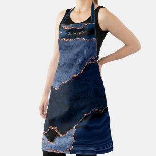 Grandmas Küche Marmor Agate Rose Gold Navy Blau Schürze
