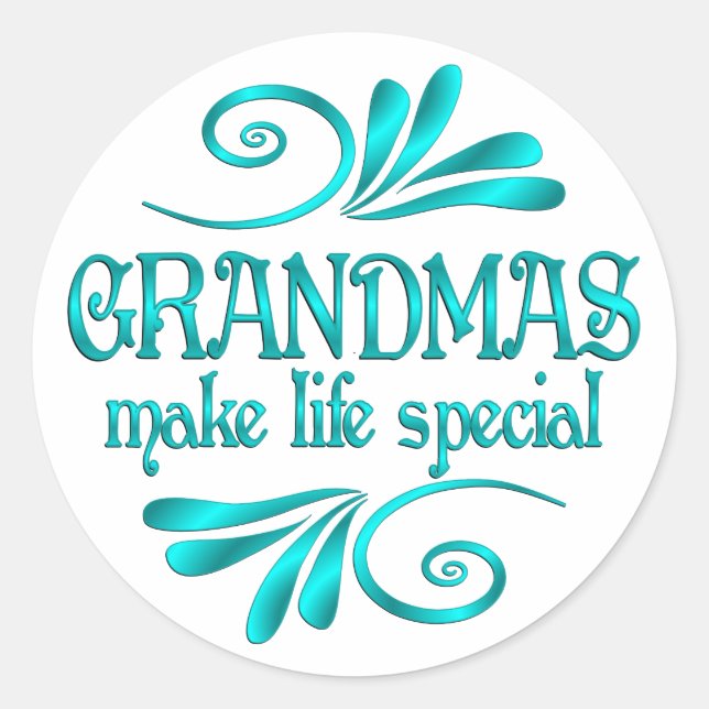 Grandmas machen Leben zu einem besonderen Runder Aufkleber (Vorderseite)