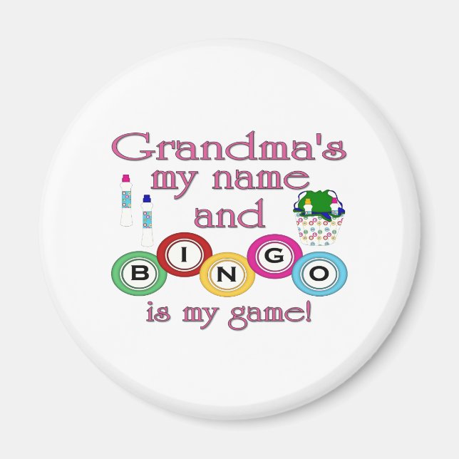 Grandmas mein Name Bingo ist mein Spiel Magnet (Vorne)