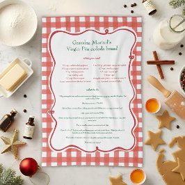 Grandmas Recipe Red Gingham Family Keepsake Geschirrtuch