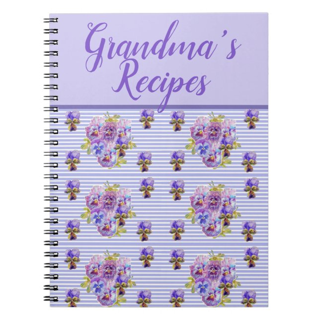 Grandmas Rezepte Viola Lila Lilac Flora Blume Notizblock (Vorderseite)