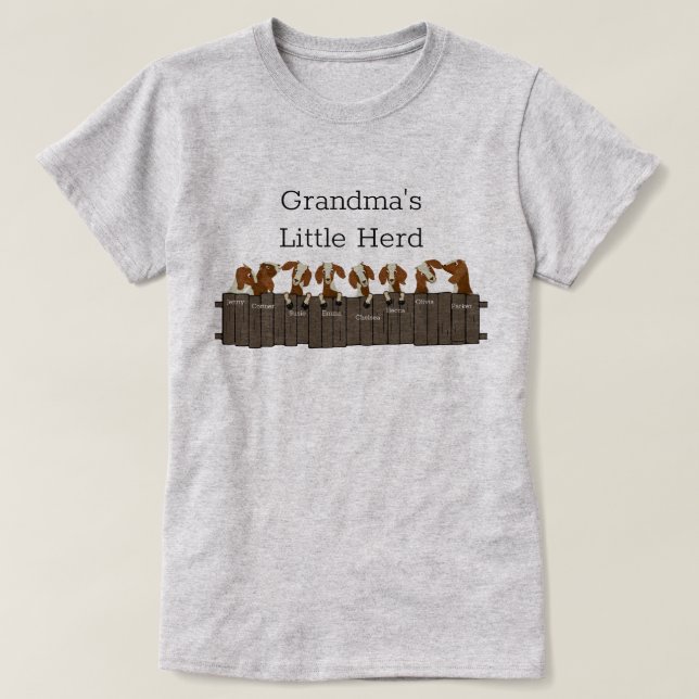 Grandmas Ziegenherde 8 Ziegen T-Shirt (Design vorne)