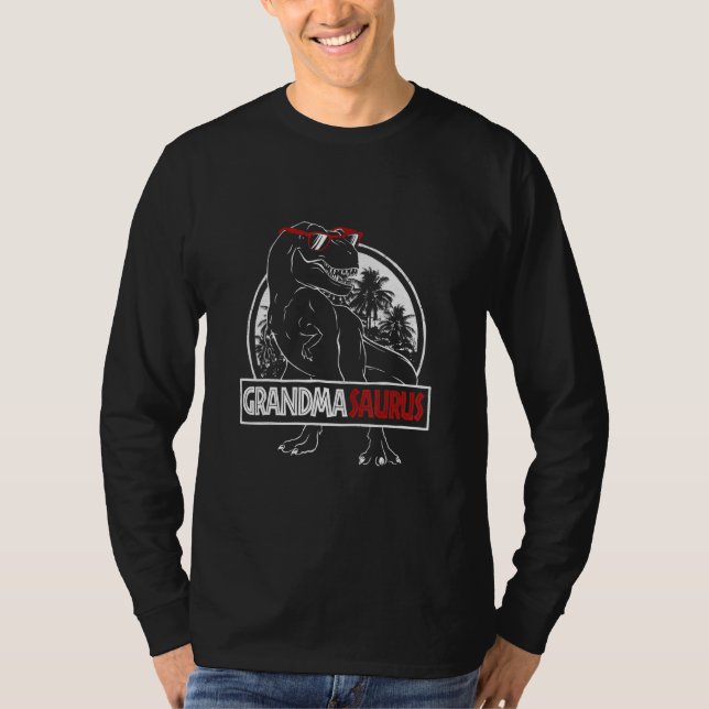 Grandmasaurus Dinosaur Rex Oma Saurus Sunset M T-Shirt (Vorderseite)