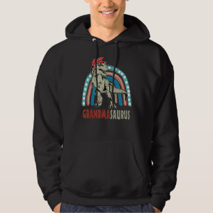 Grandmasaurus Rex Dinosaur Rainbow Grandma Saurus Hoodie