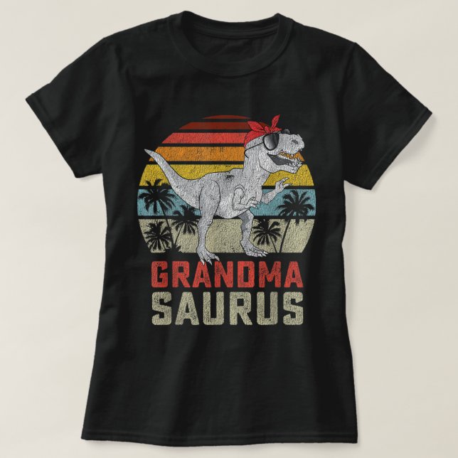 Grandmasaurus T Rex Dinosaur Oma Saurus Familie T-Shirt (Design vorne)