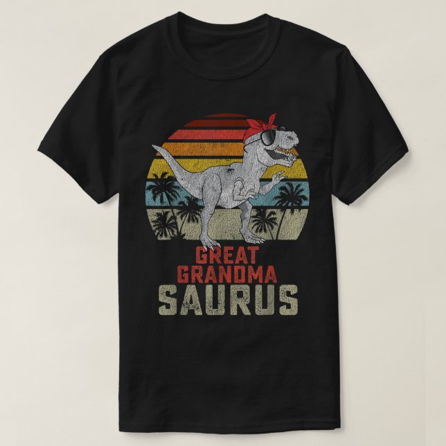 Grandmasaurus T Rex Dinosaurier Great Oma Saurus T-Shirt (Design vorne)