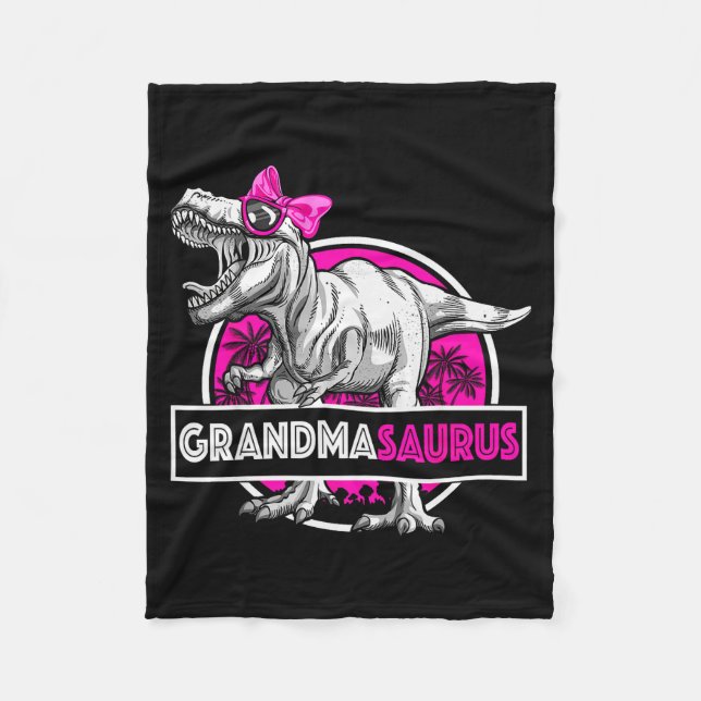 Grandmasaurus T-rex Matching Funny Grandma Saurus  Fleecedecke (Vorderseite)