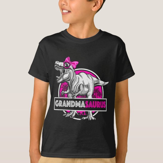 Grandmasaurus T-rex Matching Funny Grandma Saurus  T-Shirt (Vorderseite)