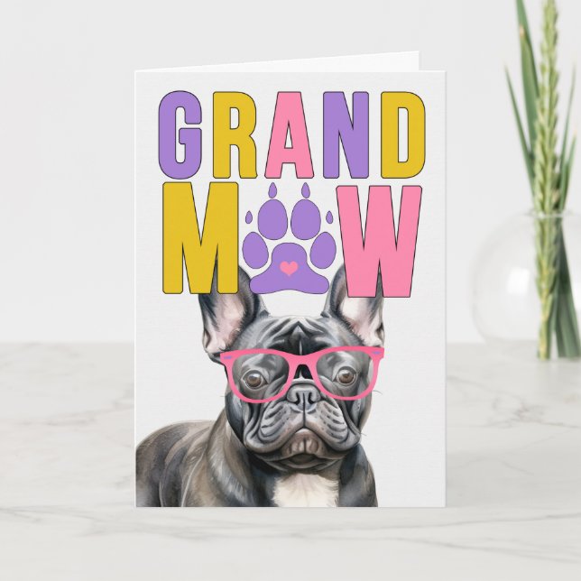 GrandMAW Frenchie GrandDOG Großeltern Day Feiertagskarte (Vorderseite)