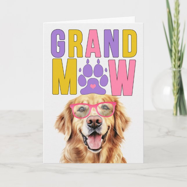 GrandMAW Golden Retriever GrandDOG Großelterntag Feiertagskarte (Vorderseite)