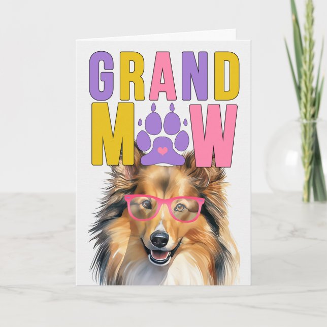 GrandMAW Shetland GrandDOG Großeltern Day Feiertagskarte (Vorderseite)